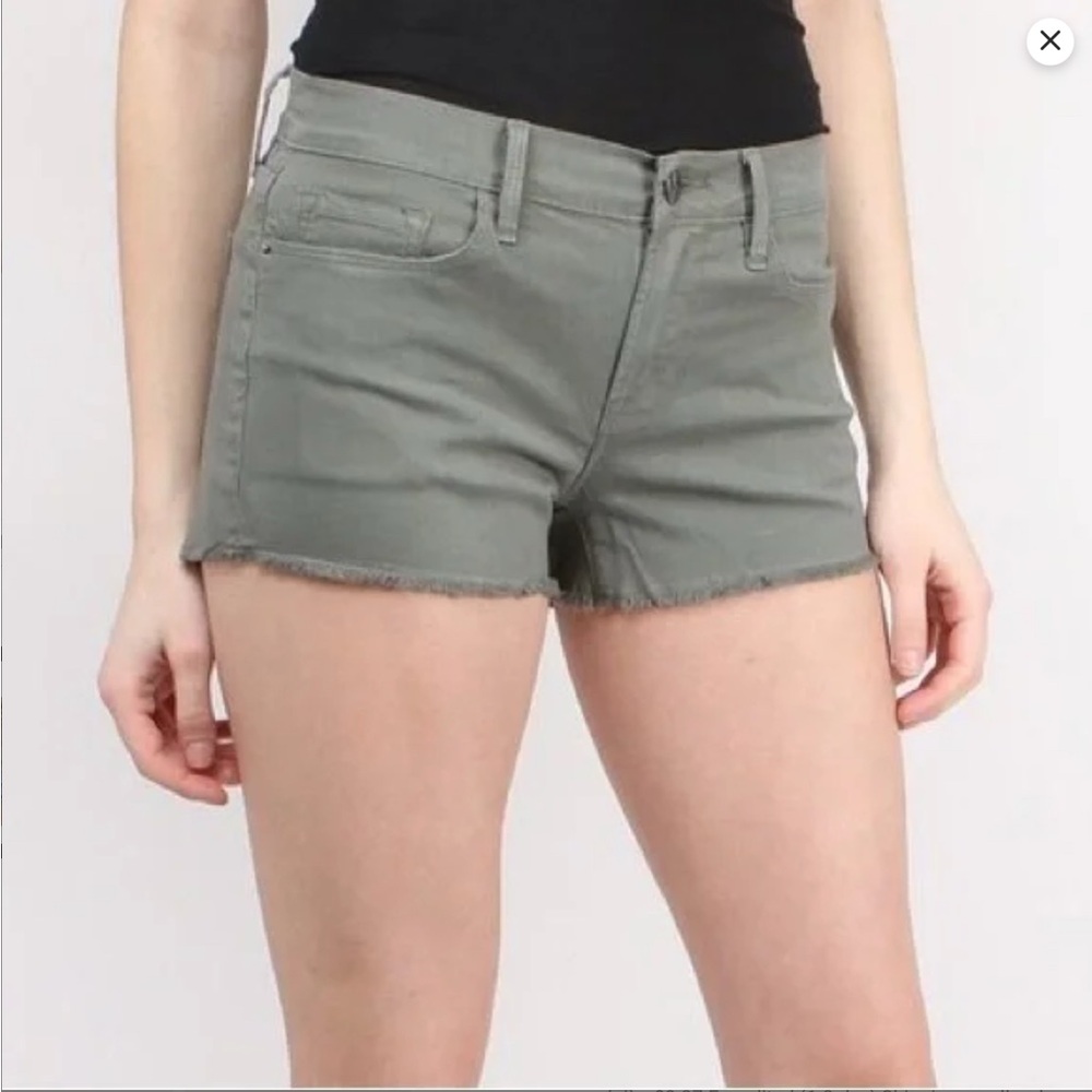 FRAME Denim 26 Le Cutoff Shorts - green